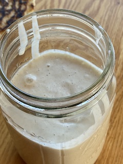 sourdough starter in a Mason jar