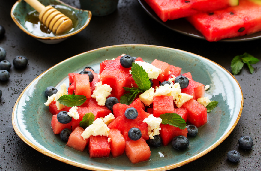 watermelon salad with blueberries