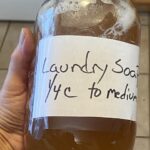 Jar with homemade liquid laundry soap